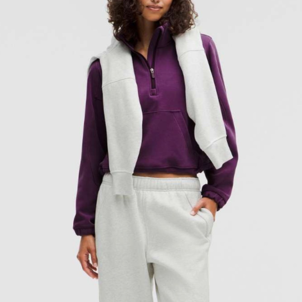 💜 Lululemon | Brushed Softstreme Half Zip | Dramatic Magenta | Size 10 💜 - Picture 2 of 9